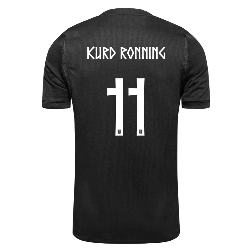 Danxen Men Norway Adrian Kurd Rønning #11 Black Away Jersey 26-28 T-Shirt