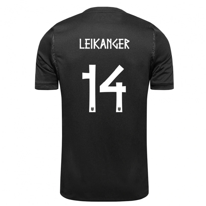 Danxen Men Norway Tobias Leikanger #14 Black Away Jersey 26-28 T-Shirt