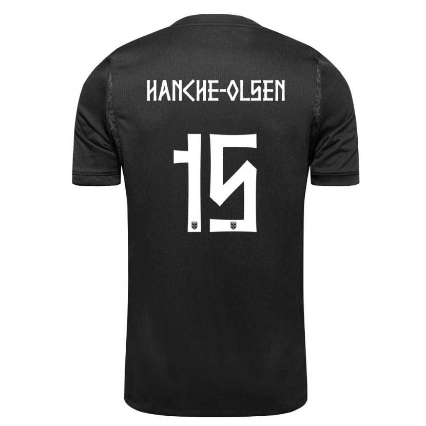 Danxen Men Norway Peder Hanche-Olsen #15 Black Away Jersey 26-28 T-Shirt