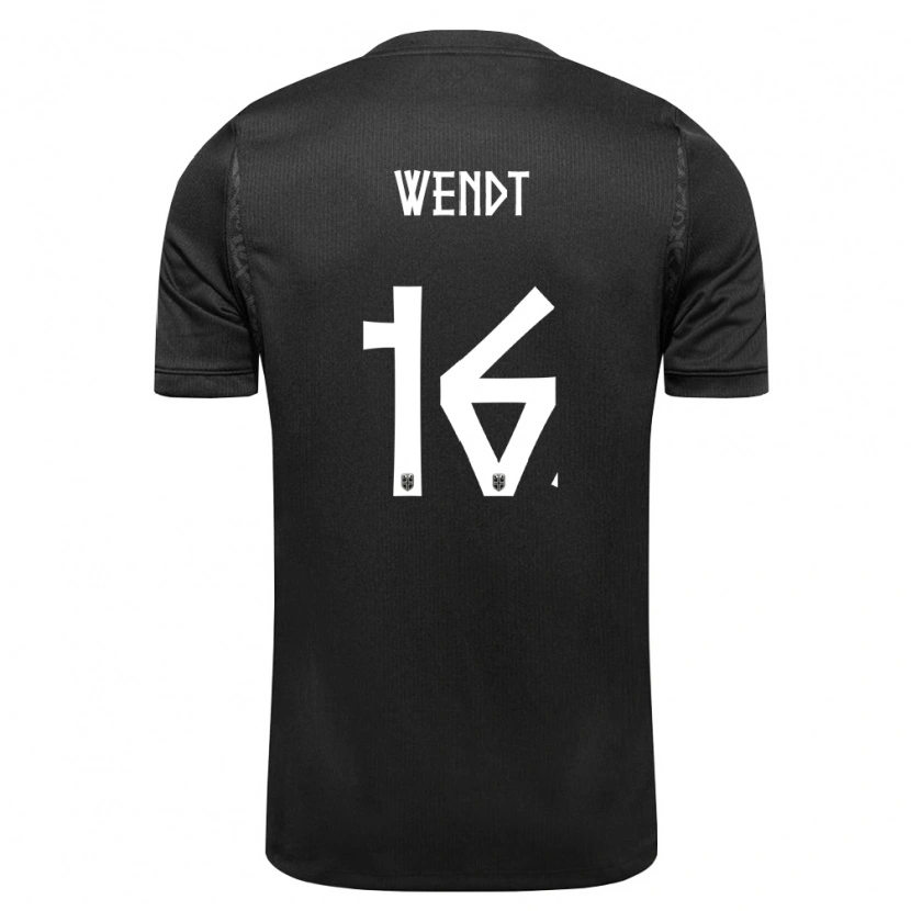 Danxen Men Norway William Wendt #16 Black Away Jersey 26-28 T-Shirt