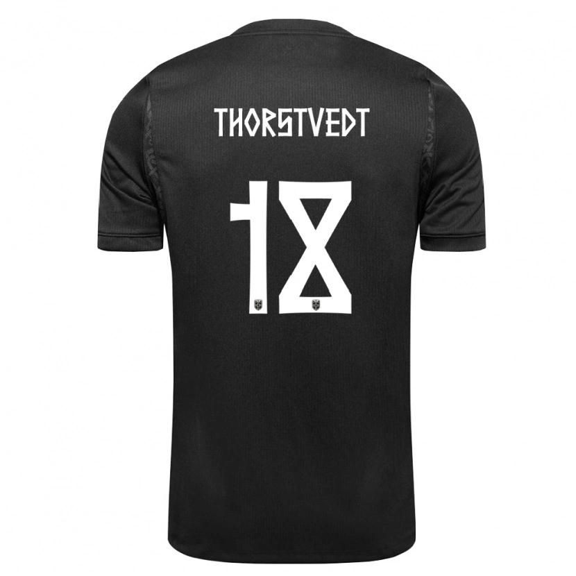 Danxen Men Norway Kristian Thorstvedt #18 Black Away Jersey 26-28 T-Shirt