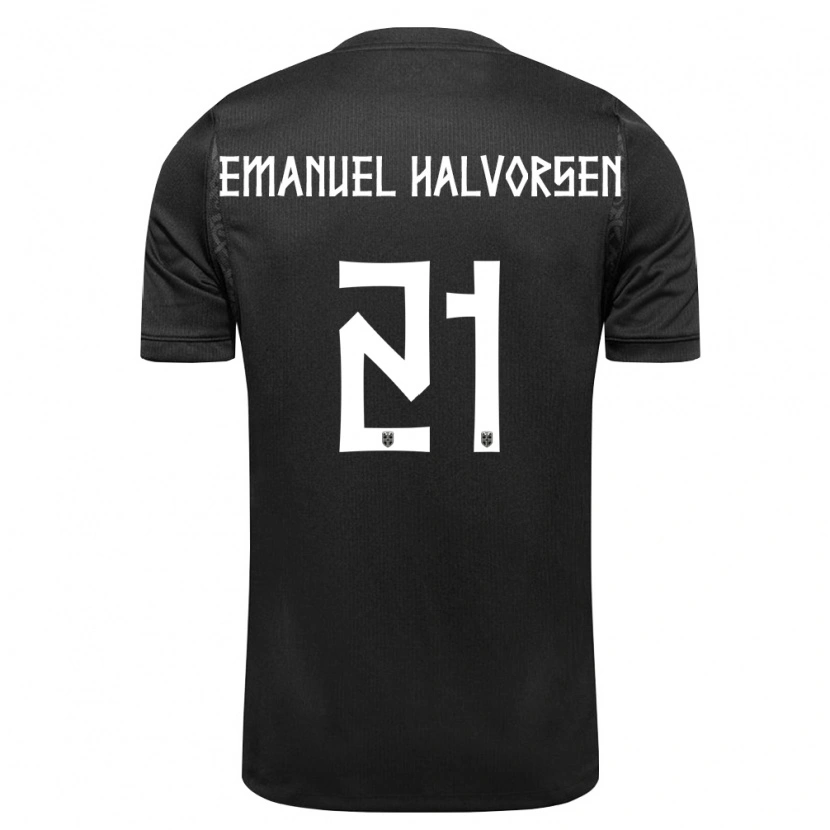 Danxen Men Norway Victor Halvorsen #21 Black Away Jersey 26-28 T-Shirt