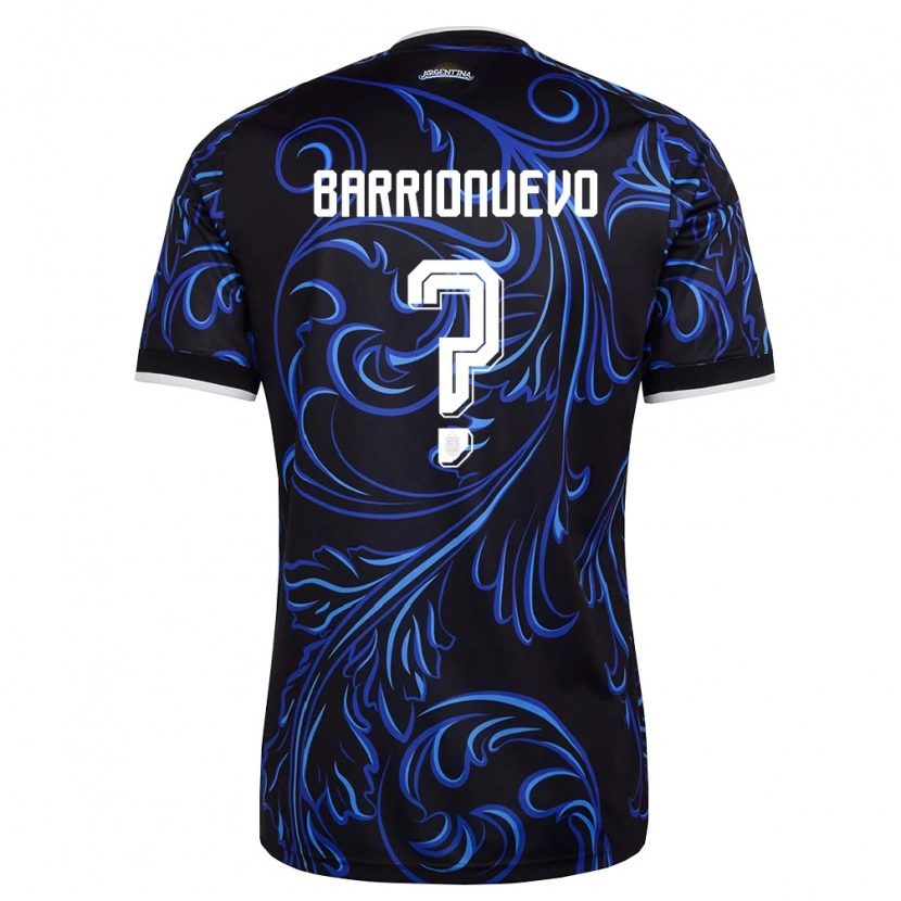 Danxen Men Argentina Emiliano Barrionuevo #0 Black White Sky Blue Away Jersey 26-28 T-Shirt