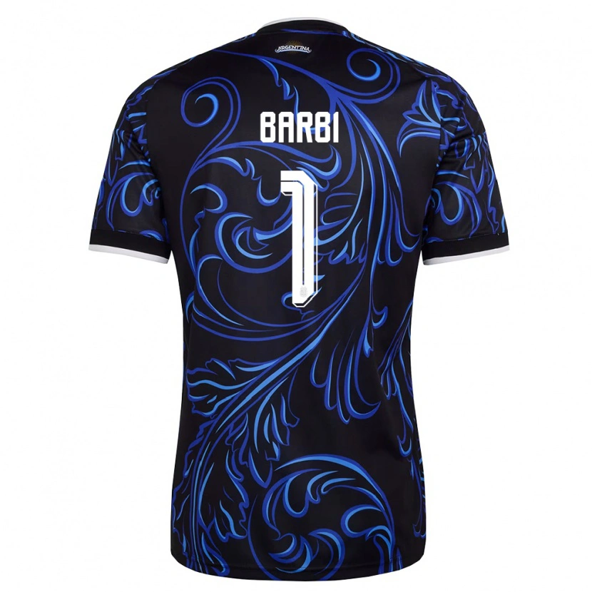 Danxen Men Argentina Santino Barbi #1 Black White Sky Blue Away Jersey 26-28 T-Shirt