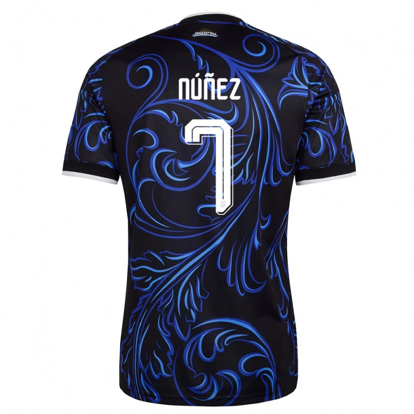 Danxen Men Argentina Romina Nunez #7 Black White Sky Blue Away Jersey 26-28 T-Shirt