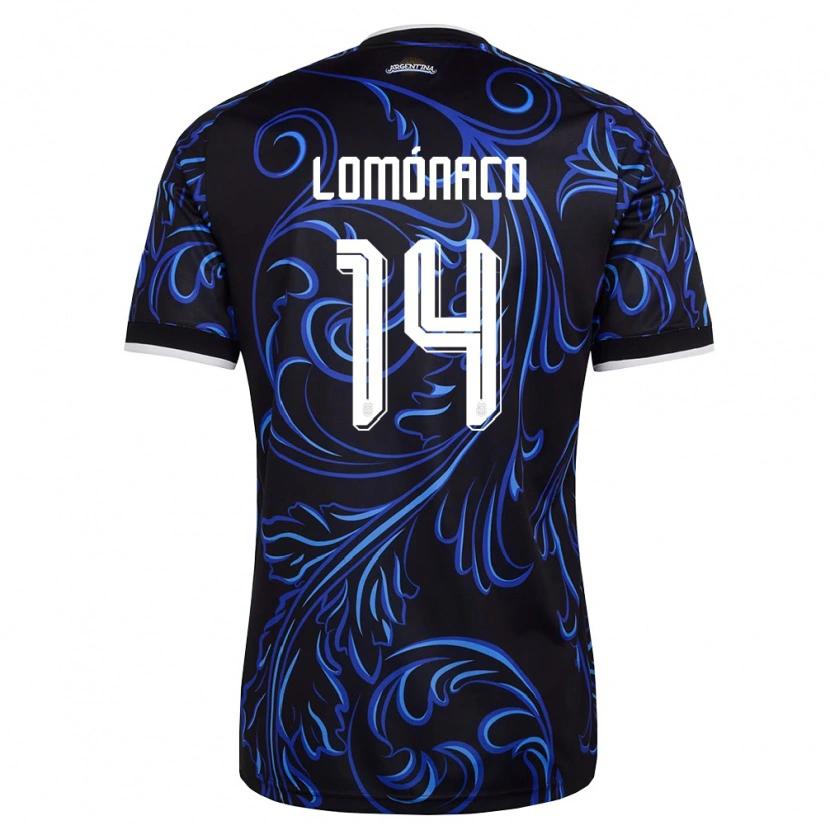 Danxen Men Argentina Kevin Lomónaco #14 Black White Sky Blue Away Jersey 26-28 T-Shirt
