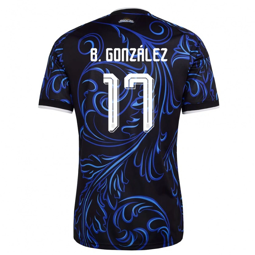 Danxen Men Argentina Bautista González #17 Black White Sky Blue Away Jersey 26-28 T-Shirt
