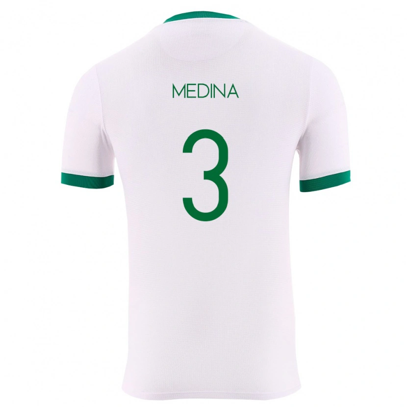 Danxen Men Bolivia Diego Medina #3 White Green Red Away Jersey 26-28 T-Shirt
