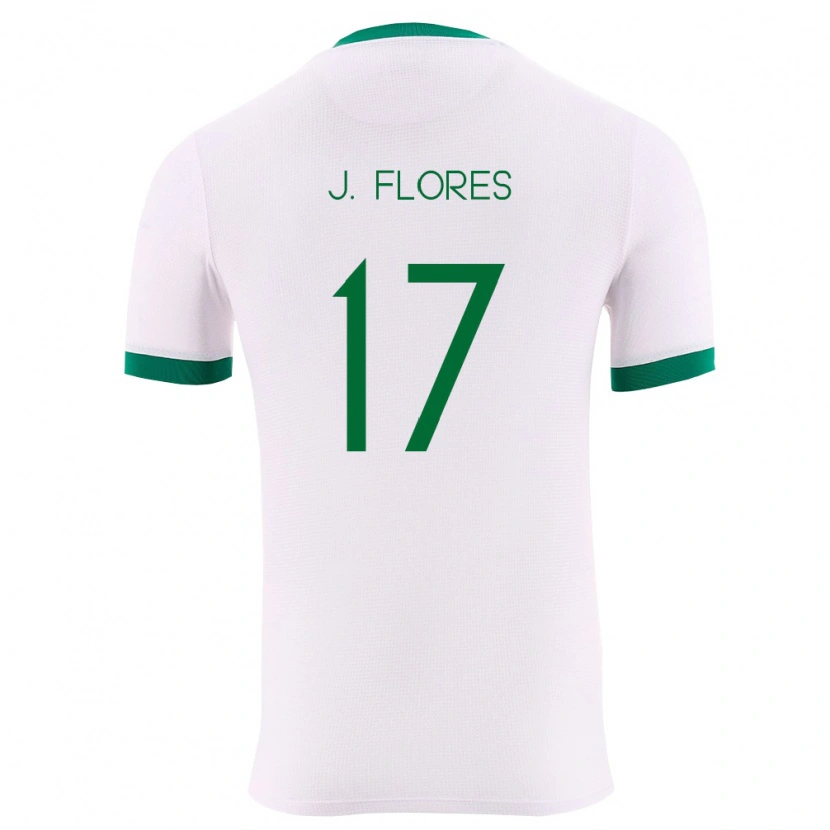 Danxen Men Bolivia José Flores #17 White Green Red Away Jersey 26-28 T-Shirt