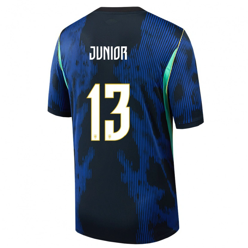 Danxen Men Brazil Gilberto Junior #13 Blue Navy Yellow Away Jersey 26-28 T-Shirt