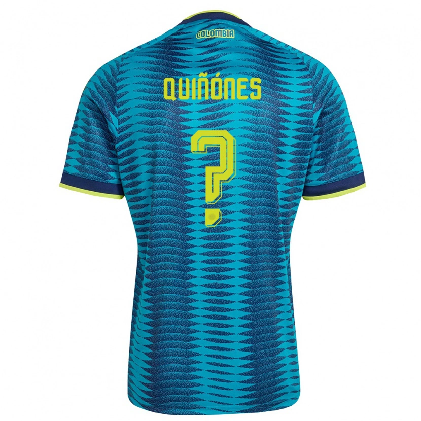 Danxen Men Colombia Brayner Quiñónes #0 Blue Navy Yellow Away Jersey 26-28 T-Shirt
