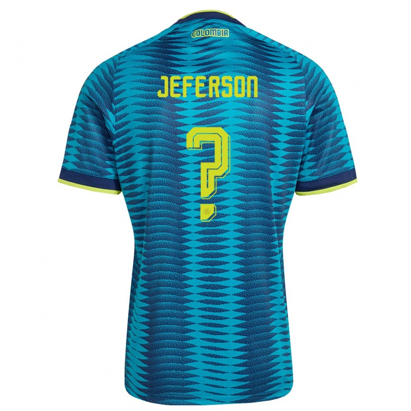 Danxen Men Colombia Jeferson Martinez #0 Blue Navy Yellow Away Jersey 26-28 T-Shirt