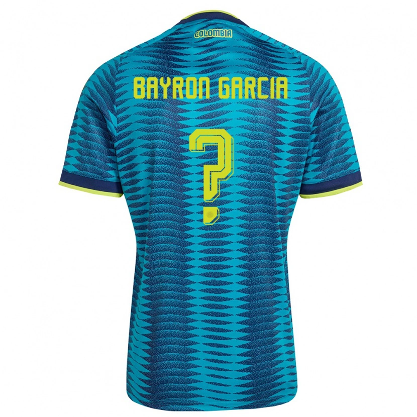 Danxen Men Colombia Bayron García #0 Blue Navy Yellow Away Jersey 26-28 T-Shirt