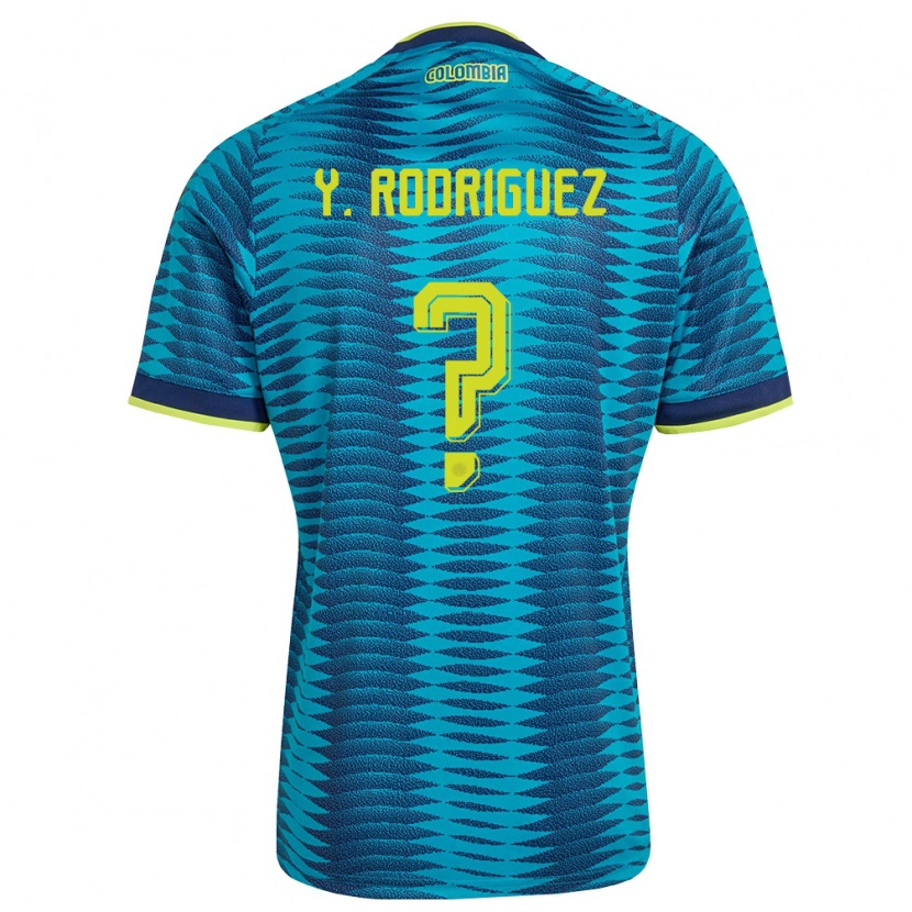 Danxen Men Colombia Yefrei Rodríguez #0 Blue Navy Yellow Away Jersey 26-28 T-Shirt