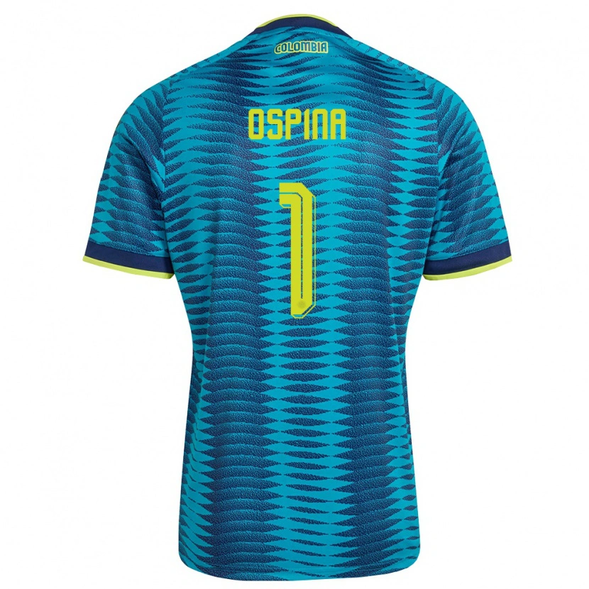 Danxen Men Colombia David Ospina #1 Blue Navy Yellow Away Jersey 26-28 T-Shirt
