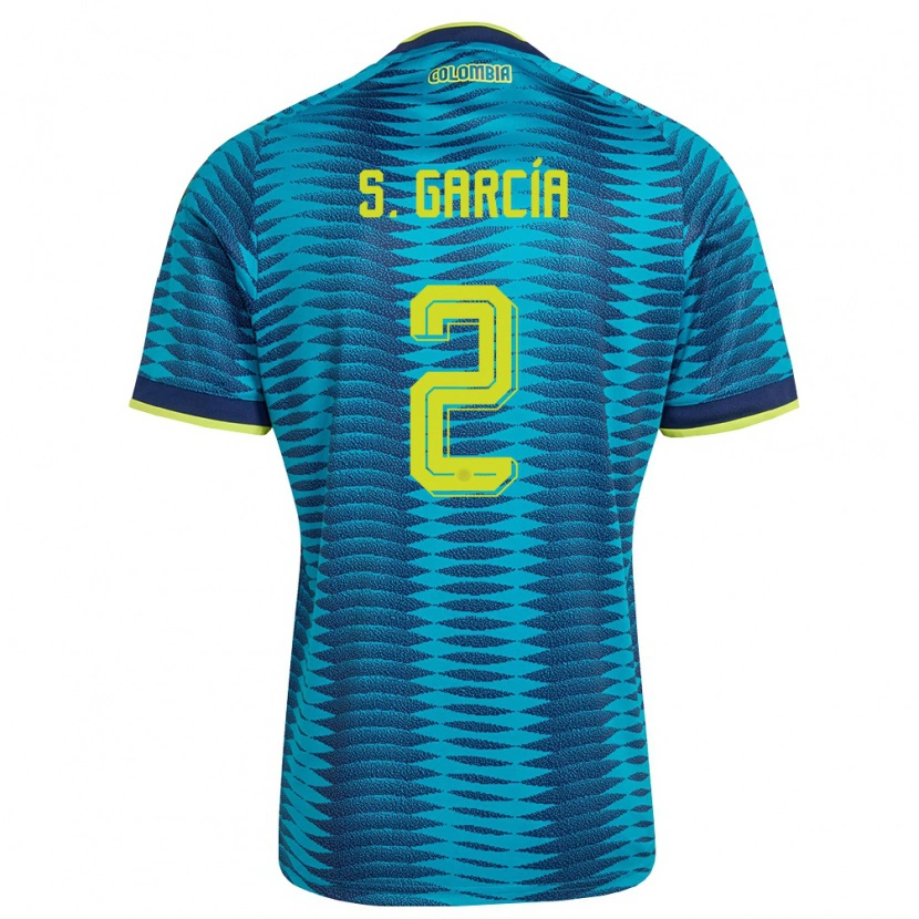 Danxen Men Colombia Simón García #2 Blue Navy Yellow Away Jersey 26-28 T-Shirt