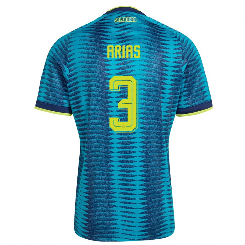 Danxen Men Colombia Daniela Arias #3 Blue Navy Yellow Away Jersey 26-28 T-Shirt