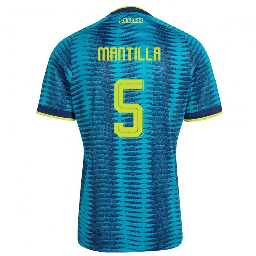 Danxen Men Colombia Kevin Mantilla #5 Blue Navy Yellow Away Jersey 26-28 T-Shirt