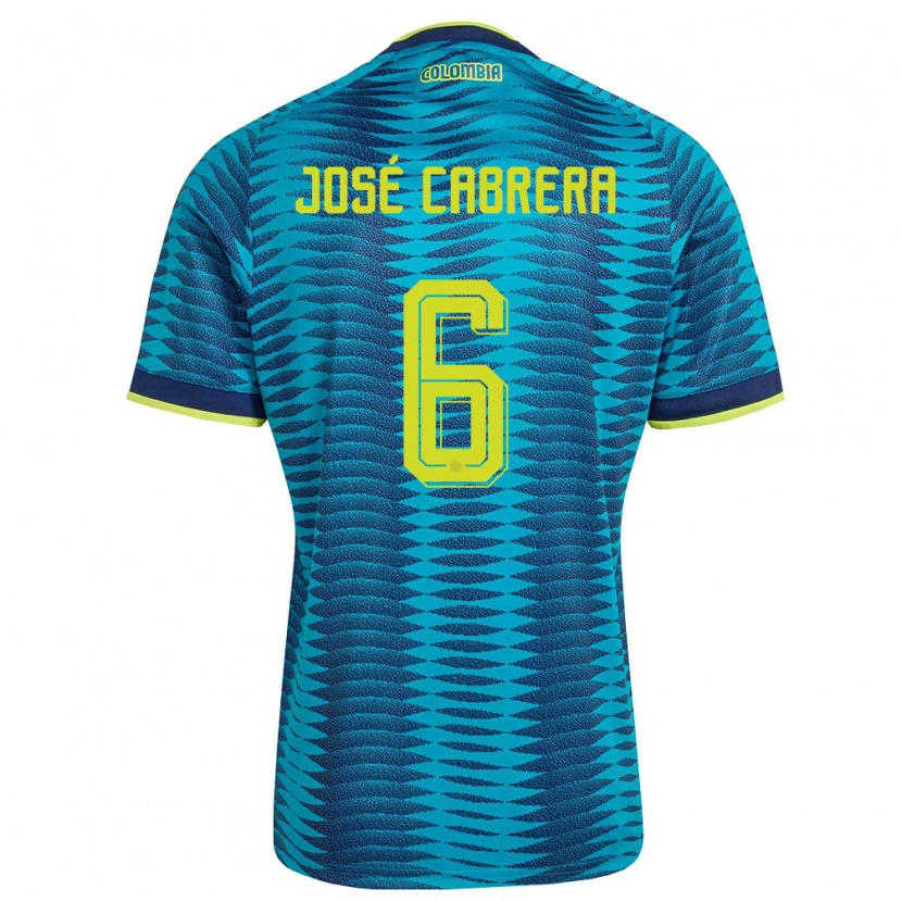 Danxen Men Colombia Juan José Cabrera #6 Blue Navy Yellow Away Jersey 26-28 T-Shirt