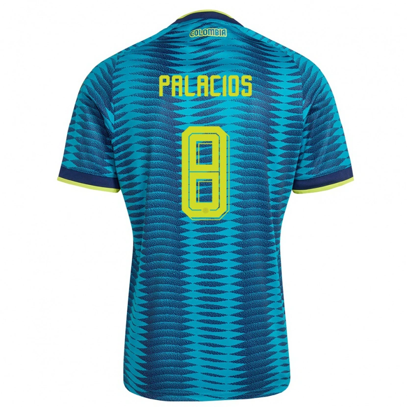 Danxen Men Colombia Brahian Palacios #8 Blue Navy Yellow Away Jersey 26-28 T-Shirt