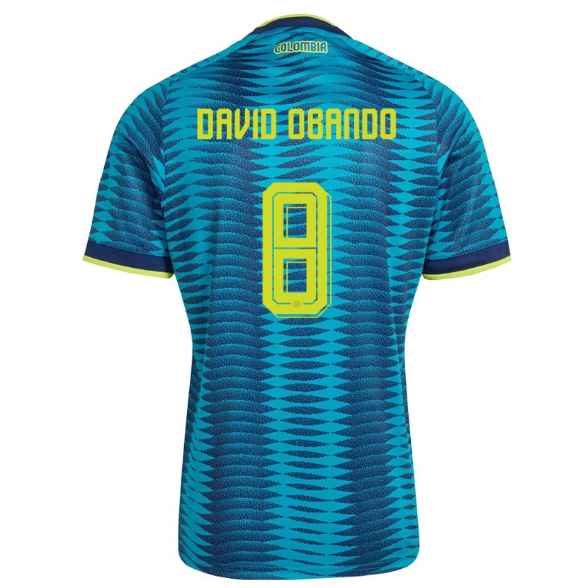 Danxen Men Colombia Juan David Obando #8 Blue Navy Yellow Away Jersey 26-28 T-Shirt