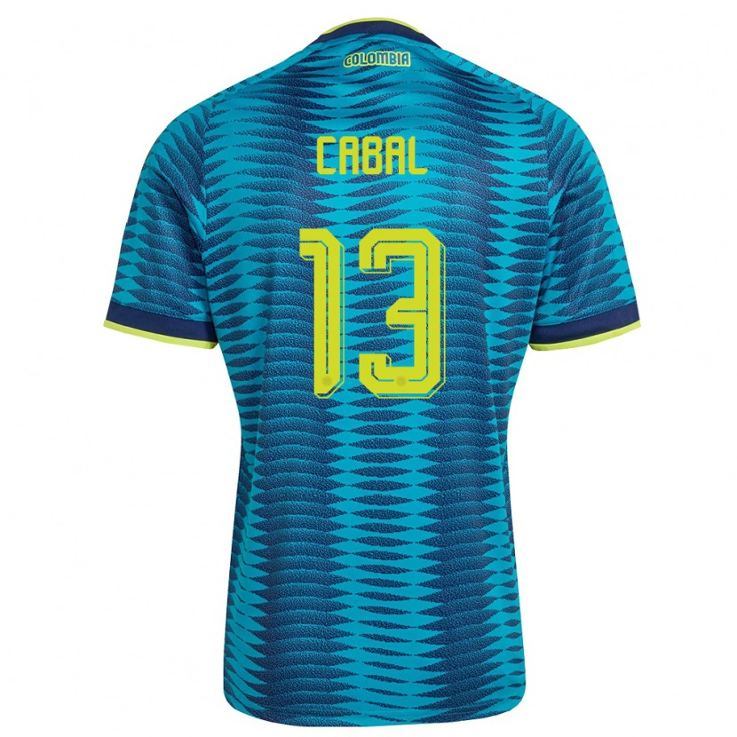 Danxen Men Colombia Juan Cabal #13 Blue Navy Yellow Away Jersey 26-28 T-Shirt