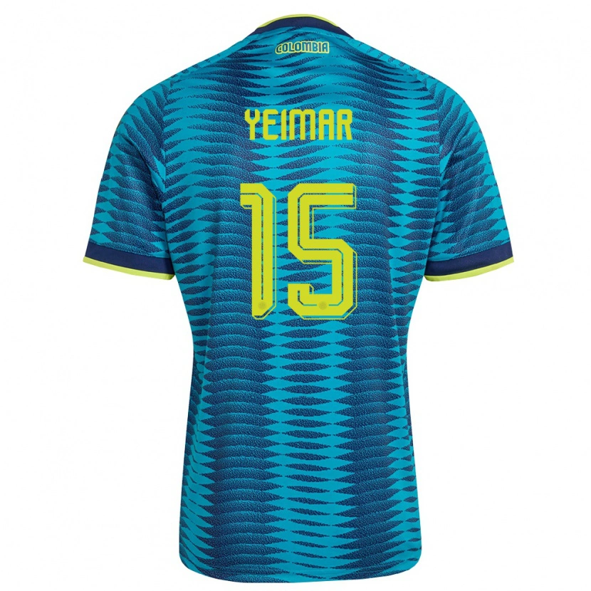 Danxen Men Colombia Yeimar Mosquera #15 Blue Navy Yellow Away Jersey 26-28 T-Shirt