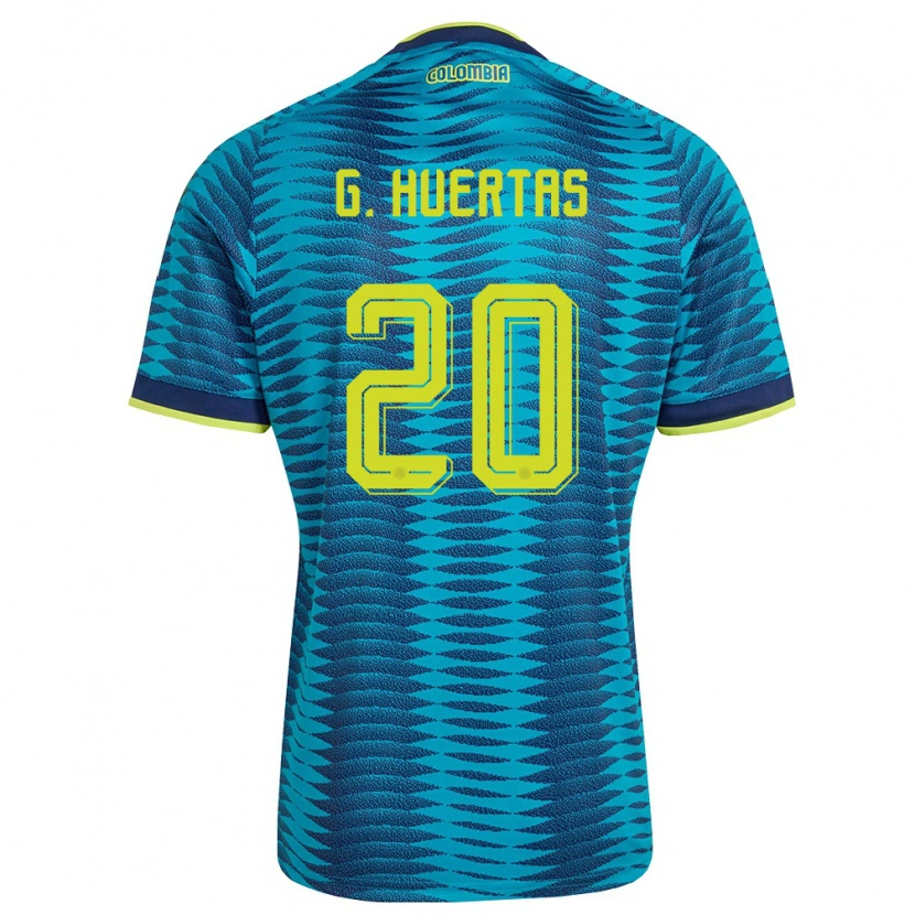 Danxen Men Colombia Gabriela Huertas #20 Blue Navy Yellow Away Jersey 26-28 T-Shirt