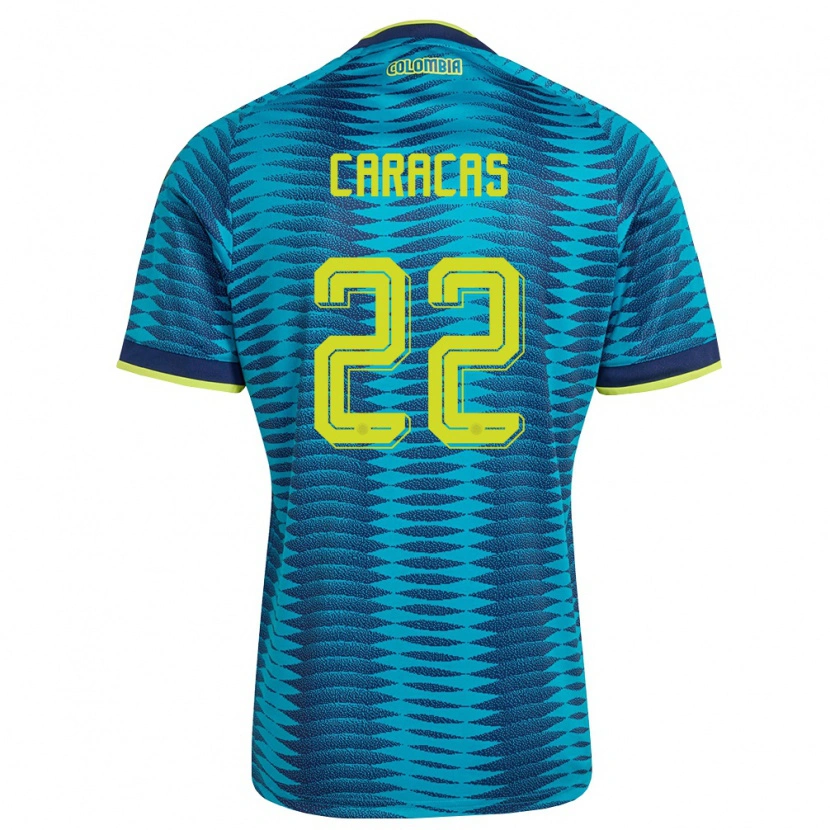 Danxen Men Colombia Daniela Caracas #22 Blue Navy Yellow Away Jersey 26-28 T-Shirt