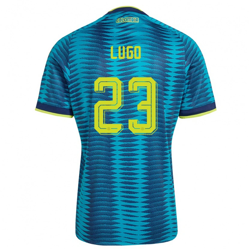 Danxen Men Colombia Michelle Lugo #23 Blue Navy Yellow Away Jersey 26-28 T-Shirt