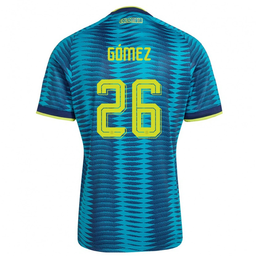 Danxen Men Colombia Andrés Gómez #26 Blue Navy Yellow Away Jersey 26-28 T-Shirt