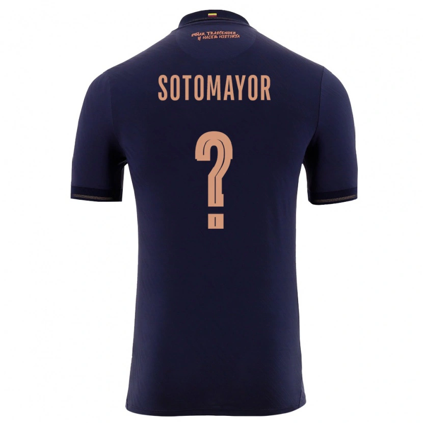 Danxen Men Ecuador Nicolás Sotomayor #0 Navy Gold Away Jersey 26-28 T-Shirt