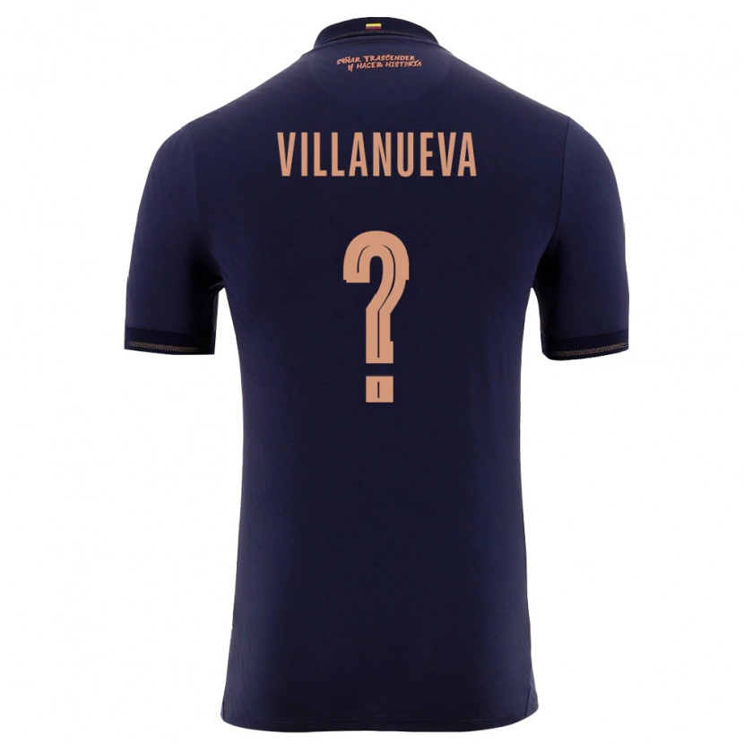 Danxen Men Ecuador Mateo Villanueva #0 Navy Gold Away Jersey 26-28 T-Shirt