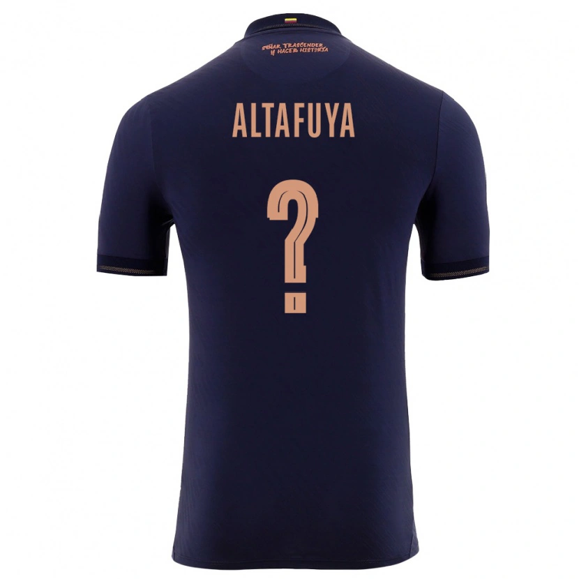 Danxen Men Ecuador Geremi Altafuya #0 Navy Gold Away Jersey 26-28 T-Shirt