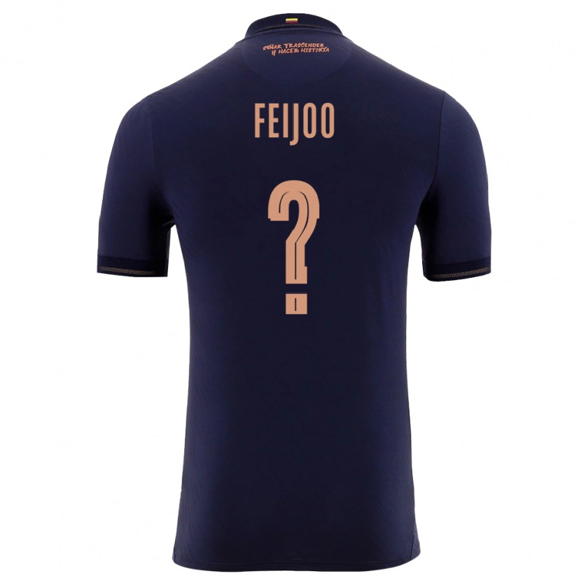 Danxen Men Ecuador Jostin Feijoo #0 Navy Gold Away Jersey 26-28 T-Shirt