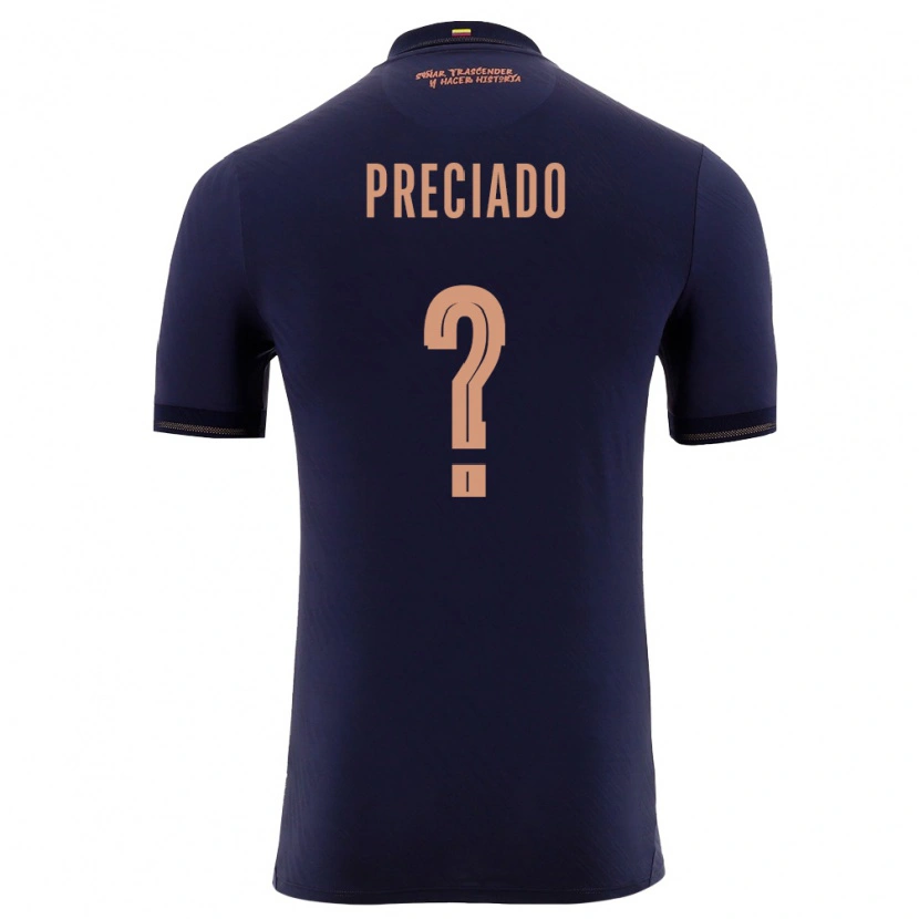 Danxen Men Ecuador Gipson Preciado #0 Navy Gold Away Jersey 26-28 T-Shirt
