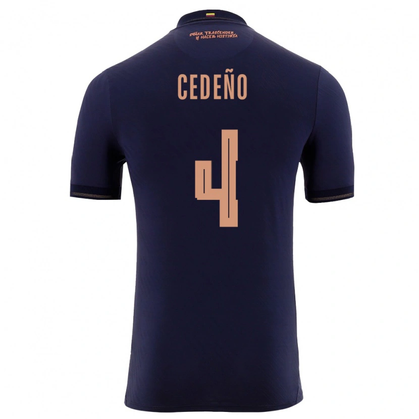 Danxen Men Ecuador Stefany Cedeno #4 Navy Gold Away Jersey 26-28 T-Shirt