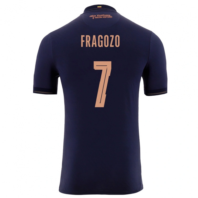 Danxen Men Ecuador Luis Fragozo #7 Navy Gold Away Jersey 26-28 T-Shirt