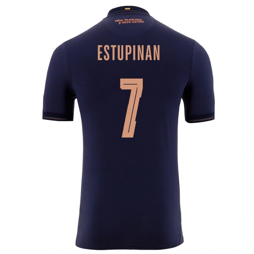 Danxen Men Ecuador Pervis Estupiñán #7 Navy Gold Away Jersey 26-28 T-Shirt