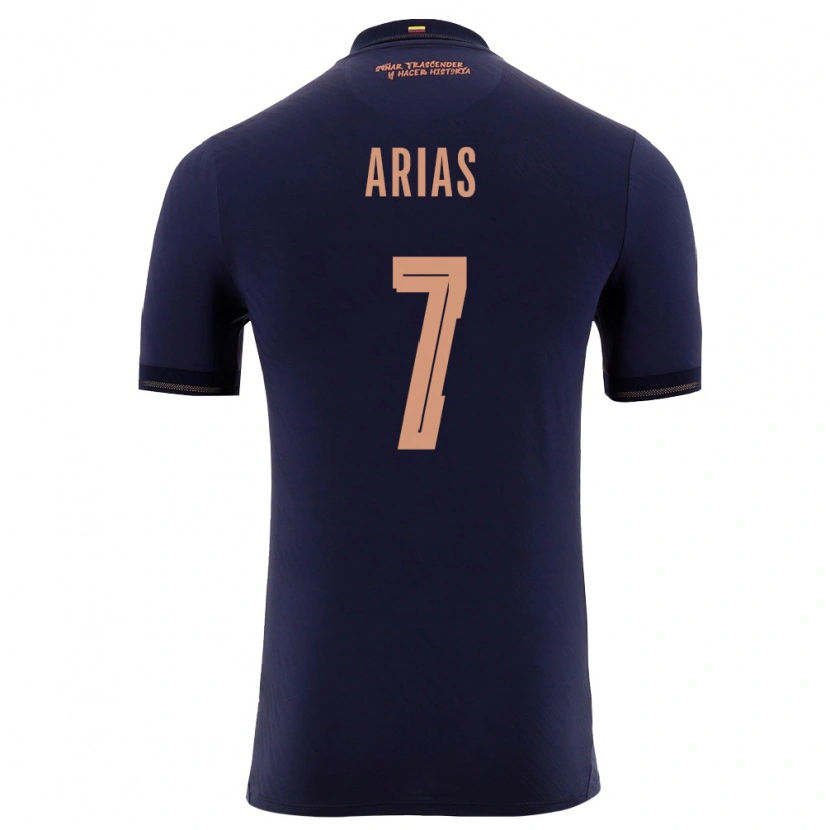 Danxen Men Ecuador Emily Arias #7 Navy Gold Away Jersey 26-28 T-Shirt