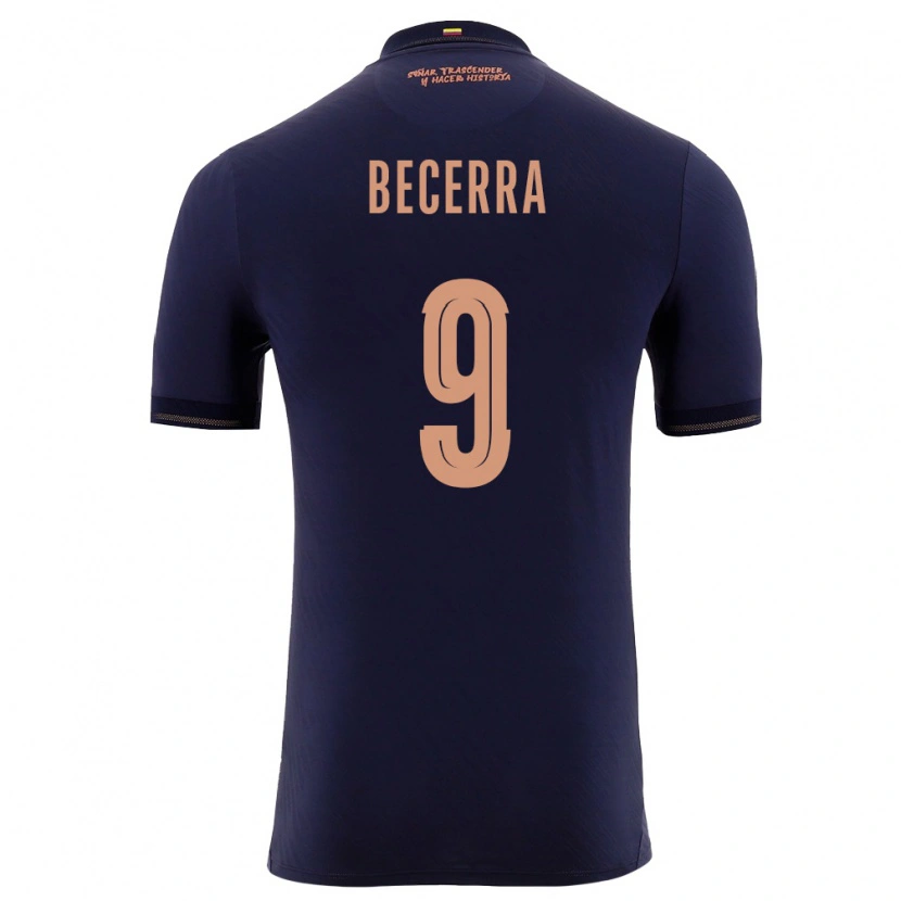 Danxen Men Ecuador Jeesua Becerra #9 Navy Gold Away Jersey 26-28 T-Shirt