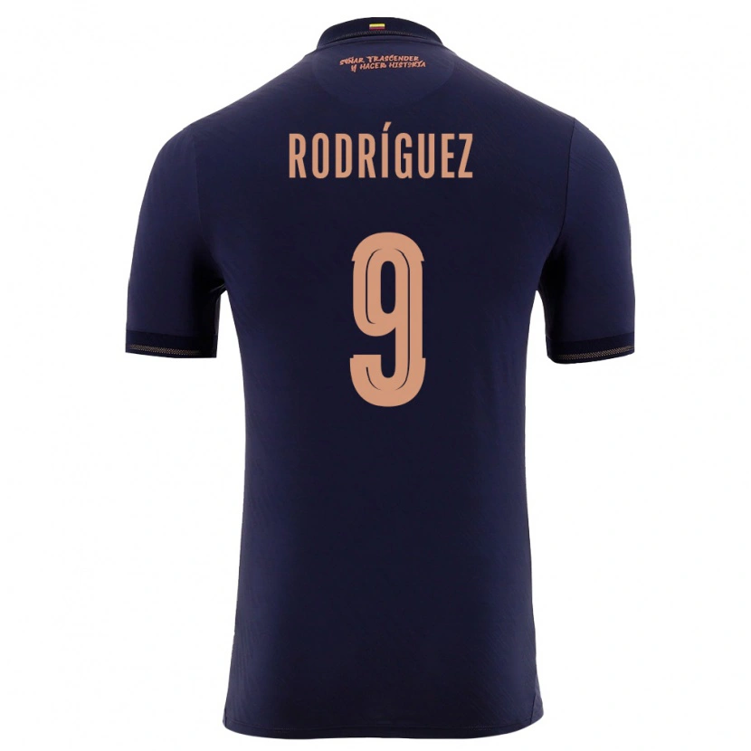 Danxen Men Ecuador Ingrid Rodriguez #9 Navy Gold Away Jersey 26-28 T-Shirt