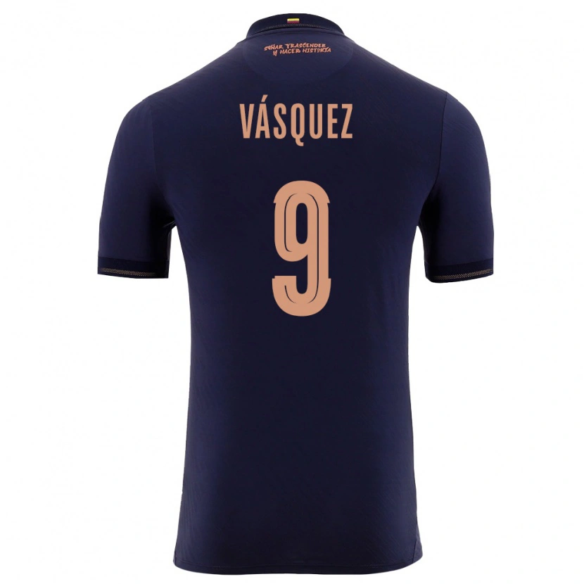 Danxen Men Ecuador Yandri Vásquez #9 Navy Gold Away Jersey 26-28 T-Shirt