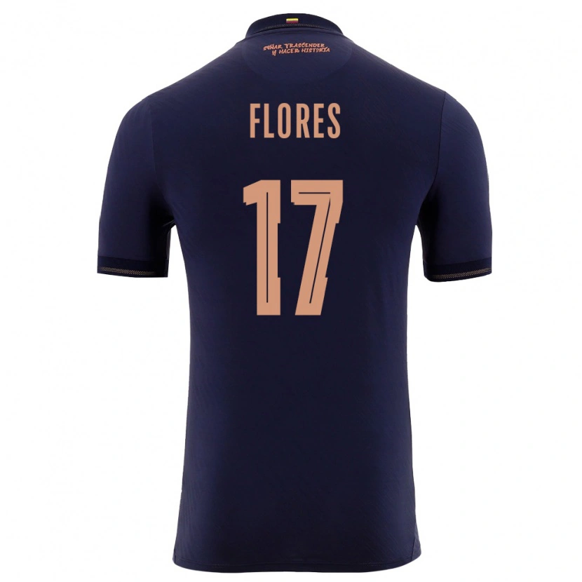 Danxen Men Ecuador Karen Flores #17 Navy Gold Away Jersey 26-28 T-Shirt