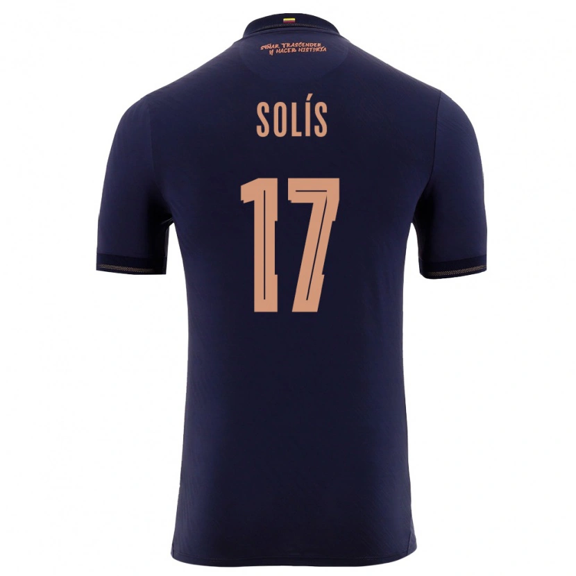Danxen Men Ecuador Mathias Solis #17 Navy Gold Away Jersey 26-28 T-Shirt