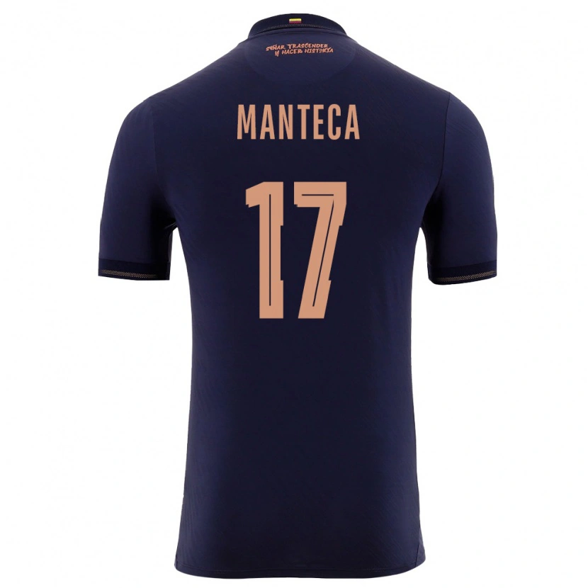 Danxen Men Ecuador Demcy Manteca #17 Navy Gold Away Jersey 26-28 T-Shirt