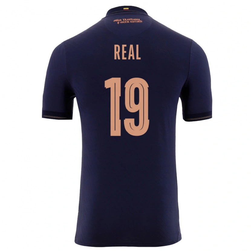 Danxen Men Ecuador Kerlly Real #19 Navy Gold Away Jersey 26-28 T-Shirt