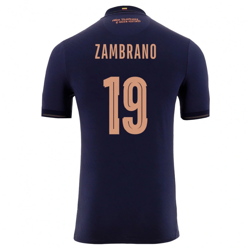 Danxen Men Ecuador Cristhoper Zambrano #19 Navy Gold Away Jersey 26-28 T-Shirt