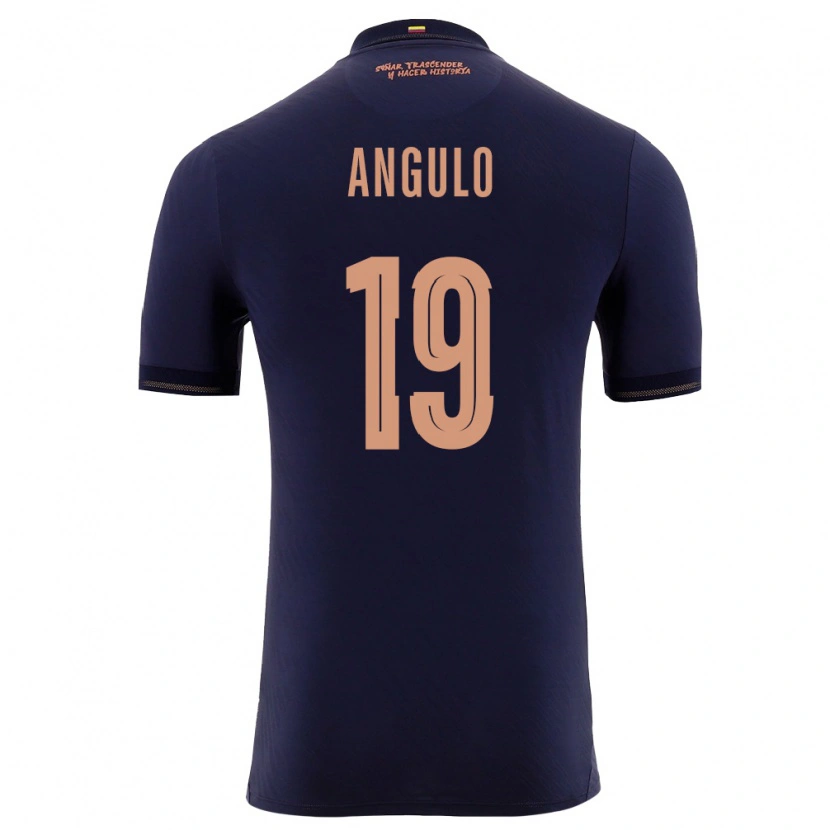 Danxen Men Ecuador Juan Angulo #19 Navy Gold Away Jersey 26-28 T-Shirt