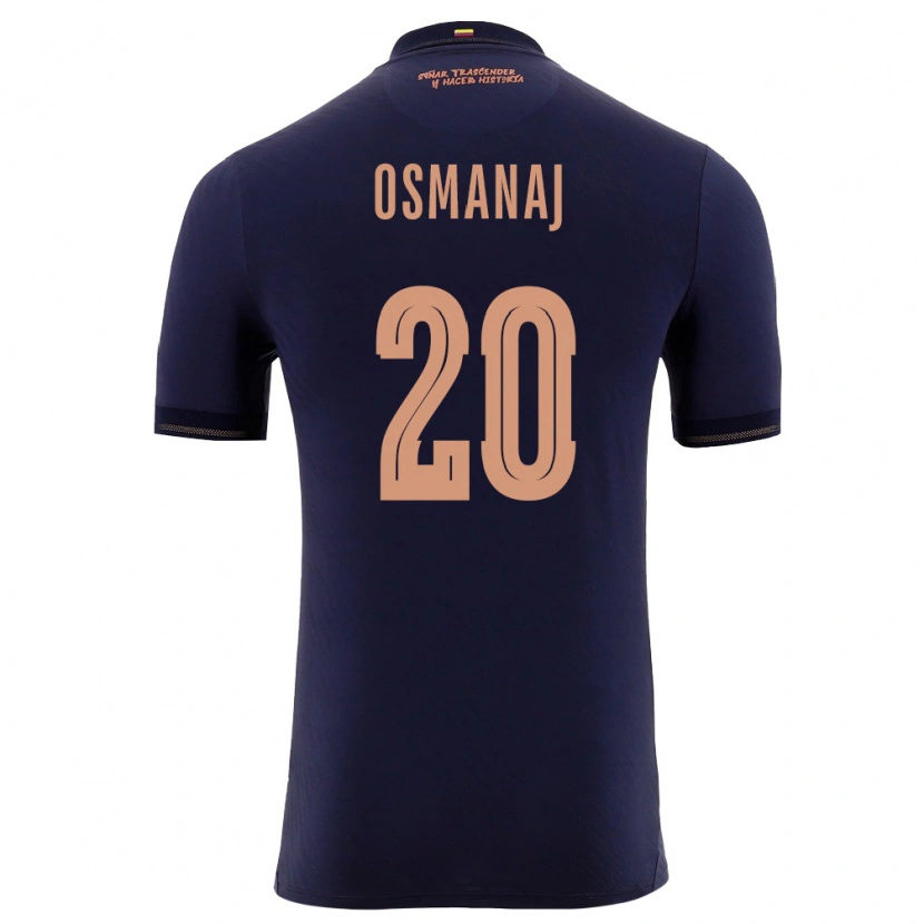 Danxen Men Ecuador Eliam Osmanaj #20 Navy Gold Away Jersey 26-28 T-Shirt